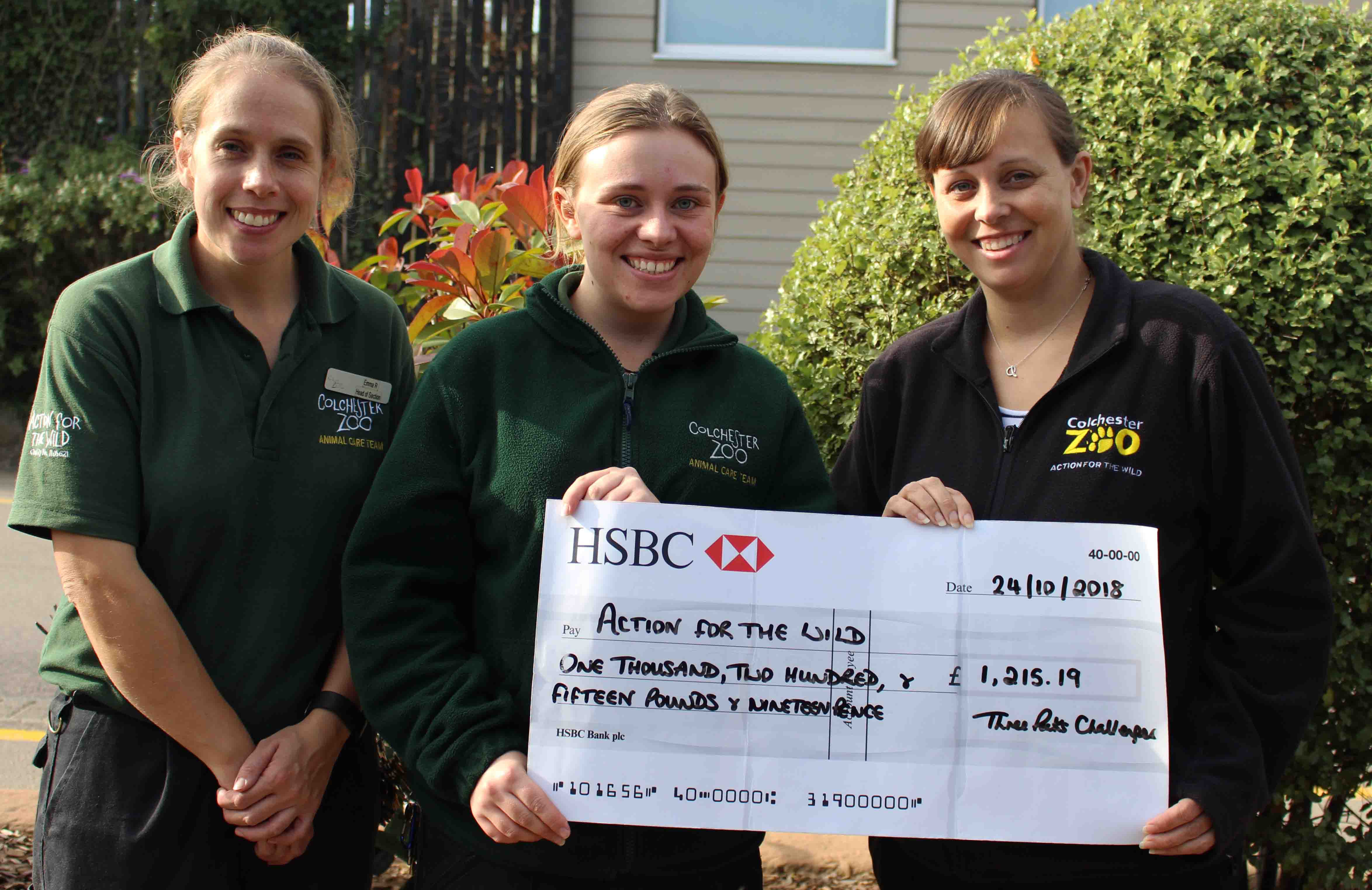 Colchester Zoo staff have fund raising success